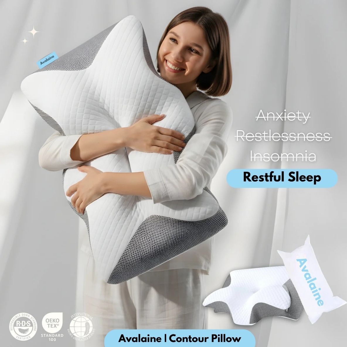 Wake Up Without Neck or Back Pain with the Evina Contour Relief Pillow