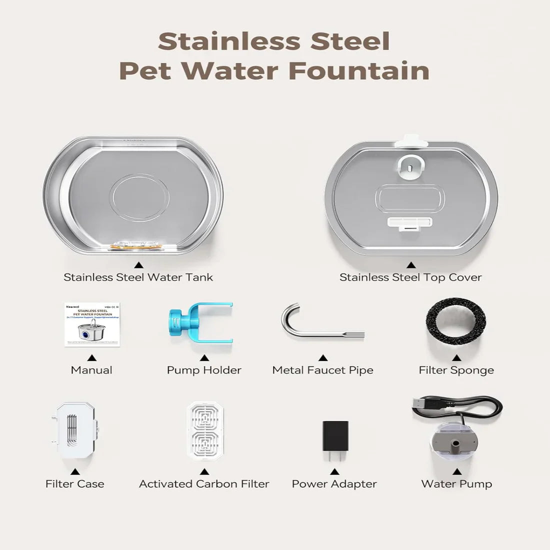 Evina™  Stainless Steel Water Fountain