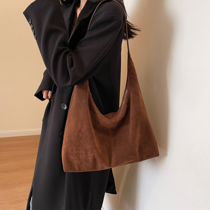 Suede Crescent Bag