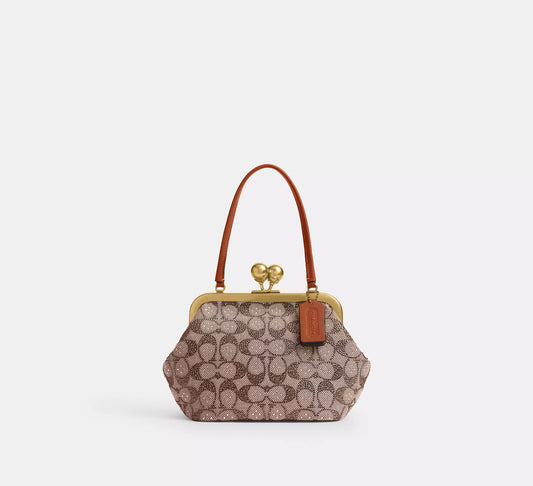 Kisslock Frame Bag 16 In Crystal Signature Jacquard.